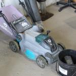 Yardworks electric lawnmower and charger