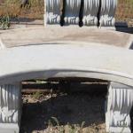 Group of 3 concrete Curved benches 