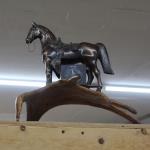 Horse mounted clock on Moose Horn 