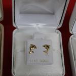 14K Gold Dolphin Earrings 