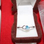 Silver Blue CZ Ring size 6.5 