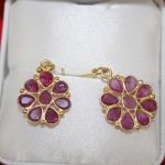 Silver Ruby Gold Plated Earrings 