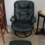 Swivel chair w/ footstool