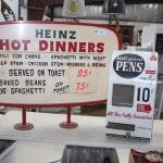 Antique signs and dispenser 