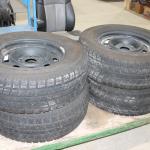 (4) 265/70R17 radial tires on 5 bolt steel Ford rims 