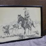 Cowboy & Herd pencil sketch 