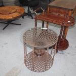 Wicker and Glass table 