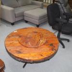 Rustic Coffee Table with Lazy Susan 