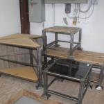 Welded tables with board tops